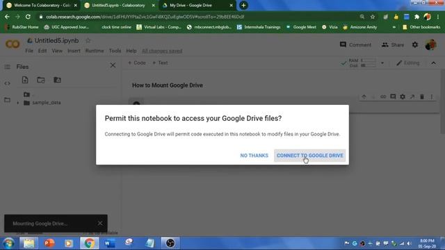 #01 How to Mount Google Drive to Google Colab | Connect GDrive with Colab | Colab Introduction | RK смотреть онлайн