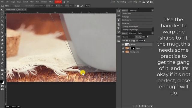 Create a mug mockup for POD in Photopea смотреть онлайн