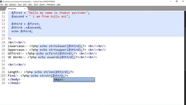 Learn PHP - String Functions. смотреть онлайн