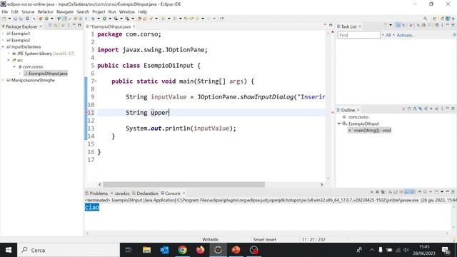 14) CORSO JAVA BASE - PROGRAMMARE IN JAVA - LEZIONE 9 - INPUT DA TASTIERA E MANIPOLAZIONE DI STRING смотреть онлайн