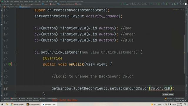 Change Background Color on Button Click in Android | Button onClick Demo | Create Toast in Android смотреть онлайн