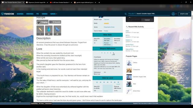 Genshin Impact weapon analysis: Snow-Tombed Starsilver смотреть онлайн