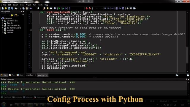 Python Tutorial : IoT Simulation with PyQt5 and ThingSpeak смотреть онлайн