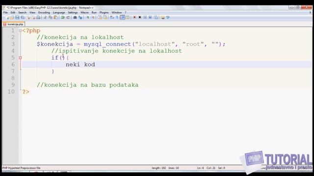 PHP Tutorial: login register: Part 1 - Server connection смотреть онлайн