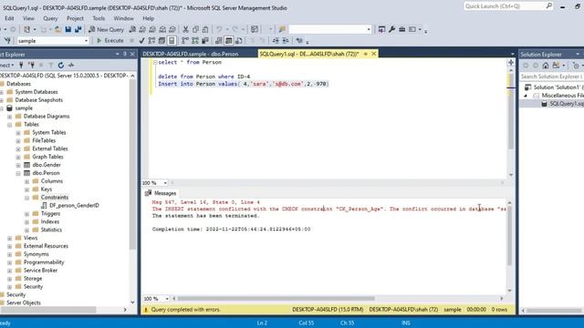 SQL Server Adding Check Constraint part 6 смотреть онлайн