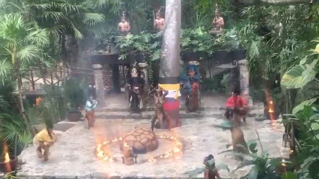 The show of Maya, Xcaret Park, Mexico, Quintana Roo. Спектакль индейцев Майя, Шкарет Парка, Мексика смотреть онлайн