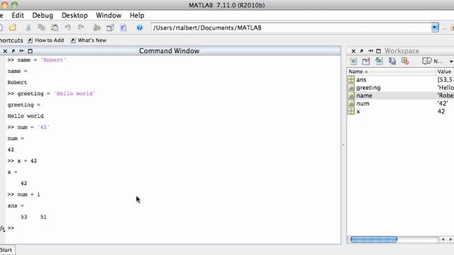 Strings in MATLAB смотреть онлайн