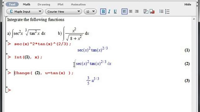 Maple - Integration with substitutions смотреть онлайн