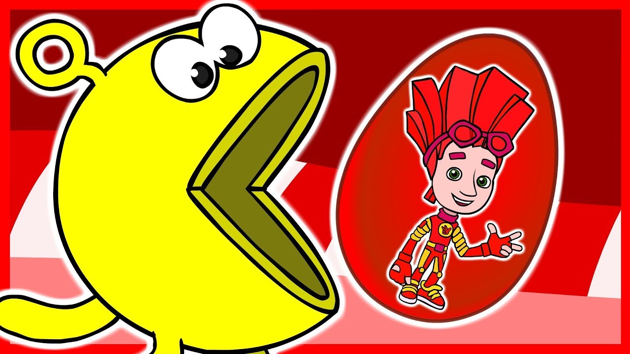 Фиксики. Пакман ест Киндер Сюрпризы. Изучаем цвета. смотреть онлайн