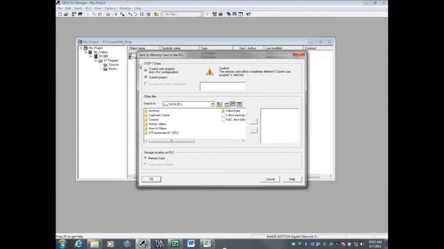 09: Save a S7 Project to the Micro Memory Card of the PLC from Simatic Manager || Step 7 смотреть онлайн