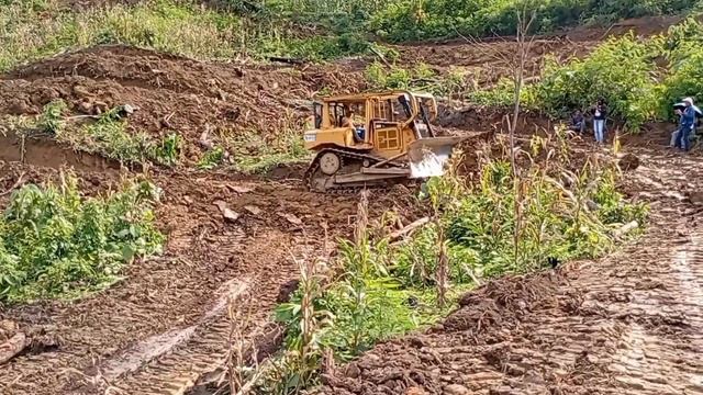 CAT D6R XL Bulldozer makes a mess in the garden смотреть онлайн