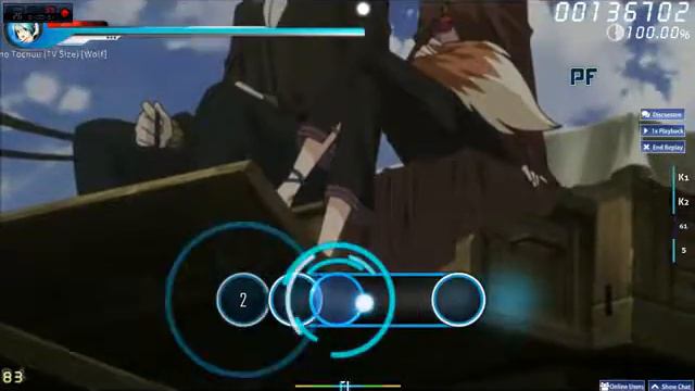 Osu!-Spice and Wolf-Tabi no Tochuu(Normal)-SS Rank смотреть онлайн