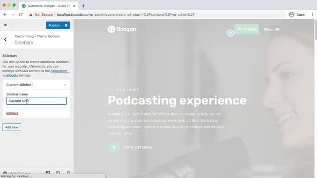 Custom sidebar setup - Roogan WordPress theme смотреть онлайн