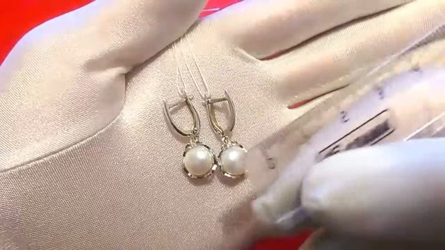 Серебряные серьги с натуральным жемчугом 28411S1 смотреть онлайн