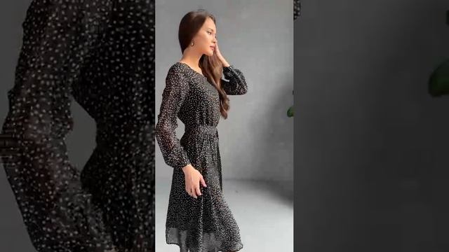платье чёрное в горох смотреть онлайн