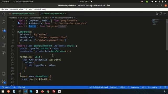Full Stack Application with Laravel and Angular | Logout User смотреть онлайн