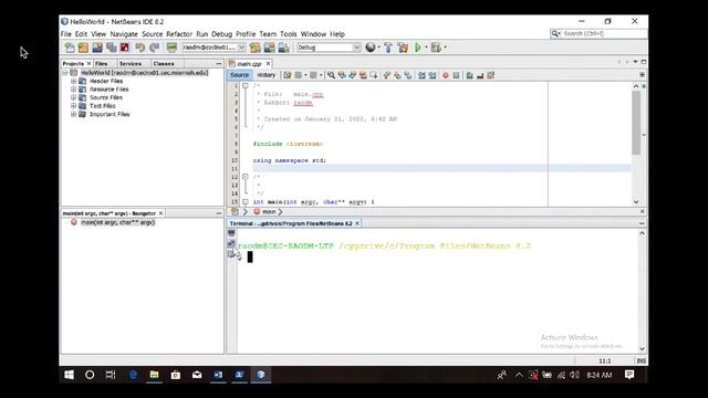 Using the built-in Terminal in NetBeans смотреть онлайн