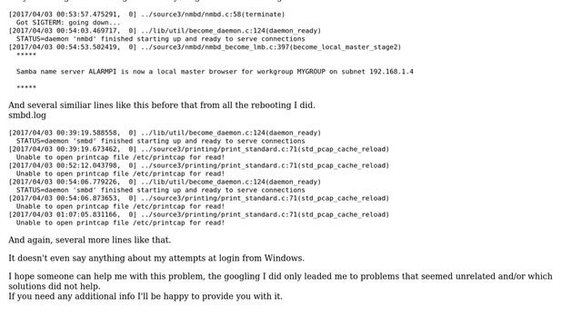 Connection Refused from Win10 to Samba on RPi with Arch смотреть онлайн