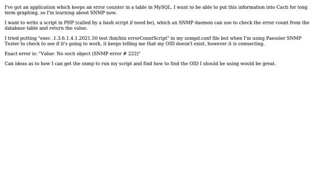 SNMPD - Add custom OID not working смотреть онлайн