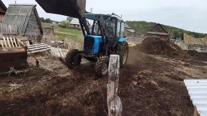 сверх усиленный самодельный кун с ковшом   уборка навоза мтз