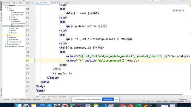 Python Flask (Bài tập-P05) - Xoá sản phẩm bằng ajax смотреть онлайн