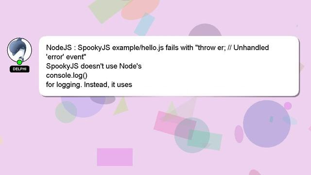 NodeJS : SpookyJS example/hello.js fails with "throw er; // Unhandled 'error' event" смотреть онлайн