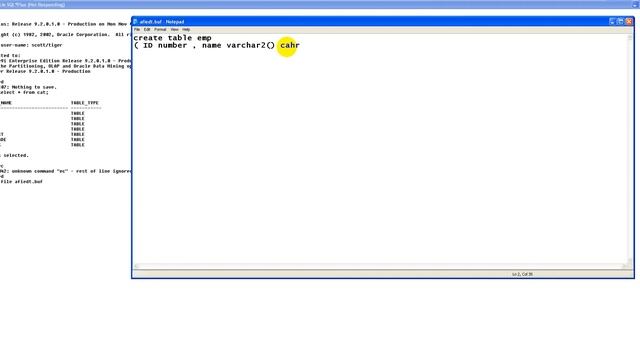 3 Oracle Database DDL create طريقه انشاء جدول قاعده بيانات смотреть онлайн