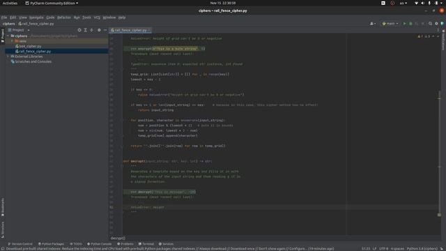 asmr typing python rail fence cipher смотреть онлайн