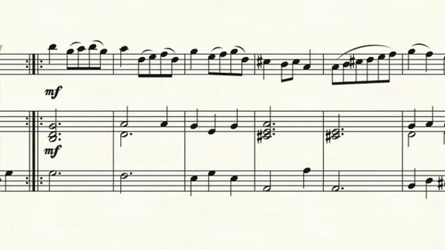 Bach, Menuet in G BWV 114 for flute and piano - play along with piano accompaniment смотреть онлайн