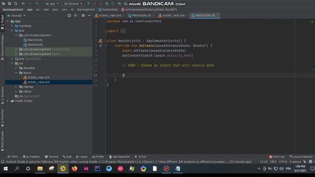 Sending data to next activity using intent in Kotlin смотреть онлайн