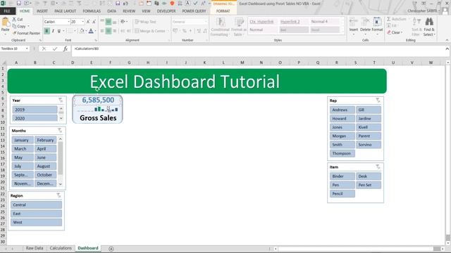 Excel Dashboard using Pivort Tables NO VBA смотреть онлайн