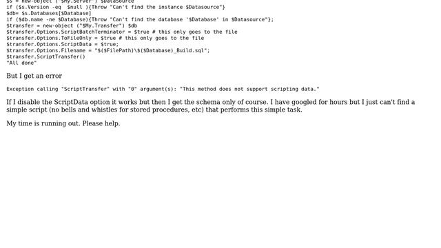 Databases: SQL Server 2012 Powershell script to generate database with schema and data смотреть онлайн