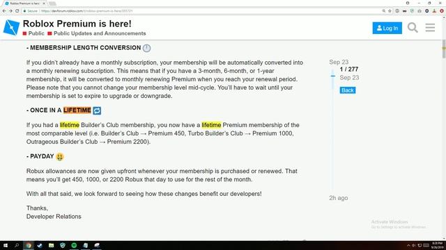 LIFETIME ROBLOX PREMIUM FOR PRIOR LIFETIME BC USERS!!!