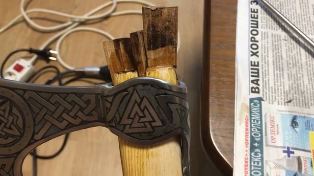 Травление по топору, как насадить топор и как сделать красивый топор. смотреть онлайн