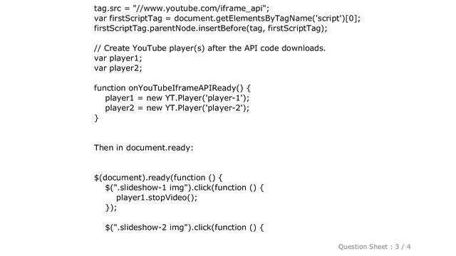 jQuery : Pausing YouTube iFrame API in JavaScript смотреть онлайн