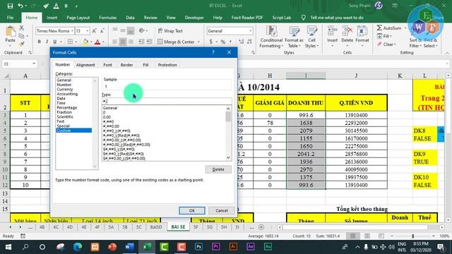 Hướng Dẫn Thực Hành Bài Tập Excel 5E Môn TIN HỌC.