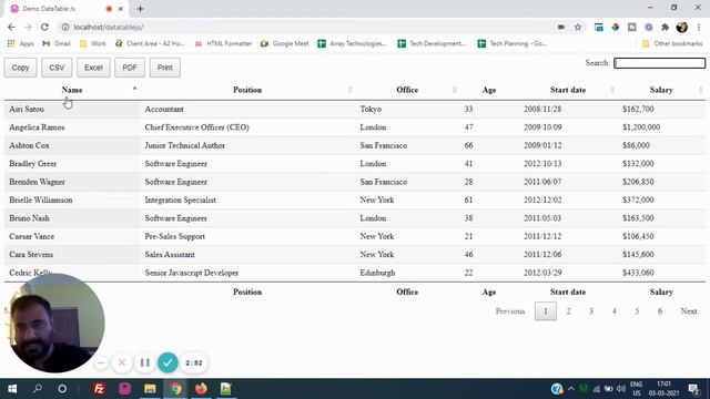 How to Disable search or Hide particular column in DataTable JS смотреть онлайн