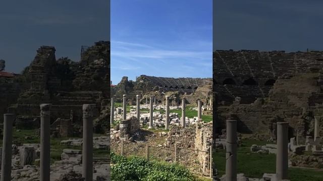 Античный Сиде. Вид на амфитеатр смотреть онлайн