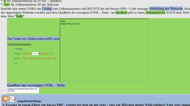 Lektion 12: Zeilenumbruch mit br in der Webseite und n im Editor смотреть онлайн