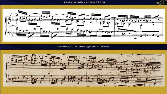 J.S. Bach: Sinfonia (Three-Part Invention) No. 4 in D Minor BWV 790 (Piano) смотреть онлайн