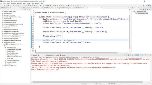 How to use clear() method in selenium смотреть онлайн