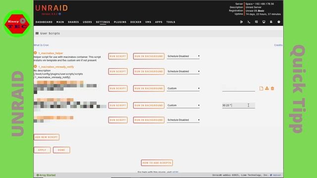 Unraid User Scripts mit Cron autorisieren - So geht's | Easy Tec смотреть онлайн