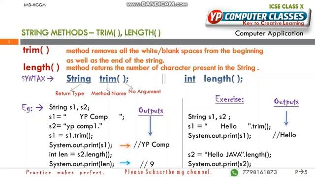 string functions in java #1 | string functions in java class 10 icse | trim | charAt | valueOf() смотреть онлайн