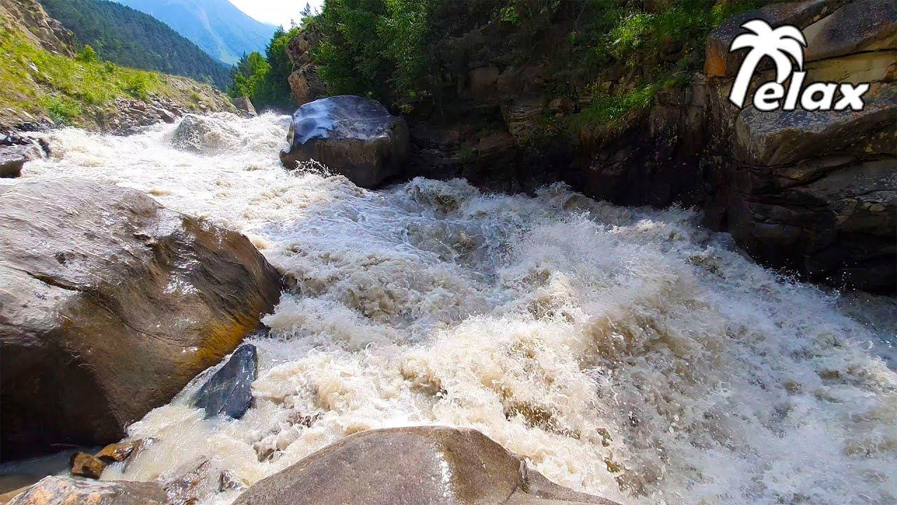 The Noise of a Very Stormy Mountain River - Relax 12 hours смотреть онлайн