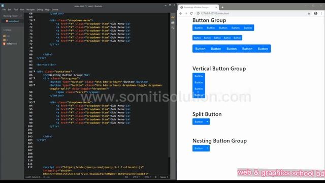 Bootstrap 4 Button Group & Badges смотреть онлайн