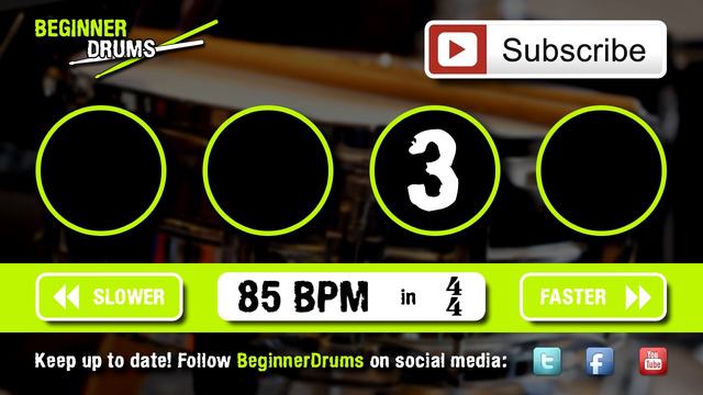 85BPM (4/4) Visual Metronome / Click Track - Beginner Drums смотреть онлайн
