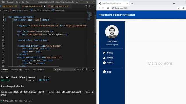 Create a Responsive Sidebar Menu with Angular Material смотреть онлайн