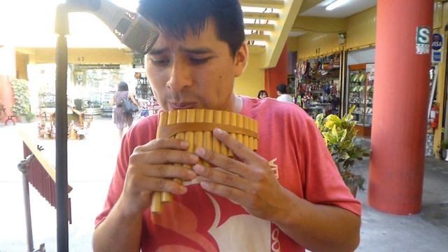 13 pipes small panflute natural bamboo from Peru смотреть онлайн