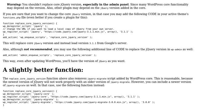 Wordpress: Update jquery version (2 Solutions!!) смотреть онлайн