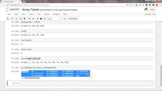 Python Numpy Tutorial | Using Linsapce Ones and Zeros numpy Function to Create Arrays смотреть онлайн